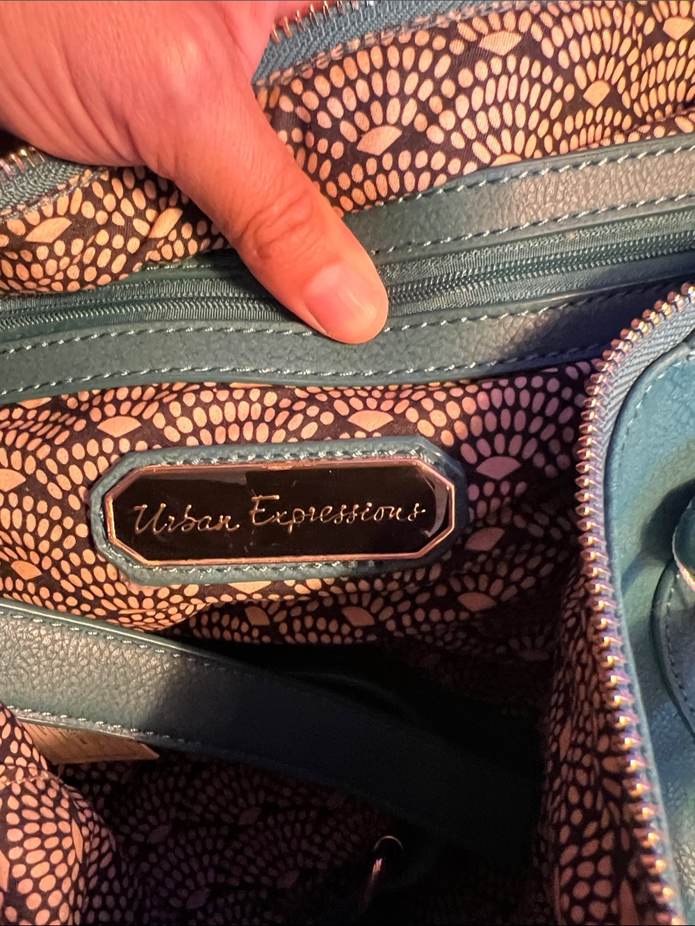 NWT. Urban Expressions, Teal Shoulder Bag &/or crossbody, Luxury Vegan Leather - Picture 11 of 13